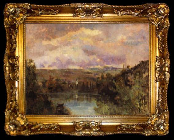 framed  Albert Lebourg Edge of the Ain River, ta009-2